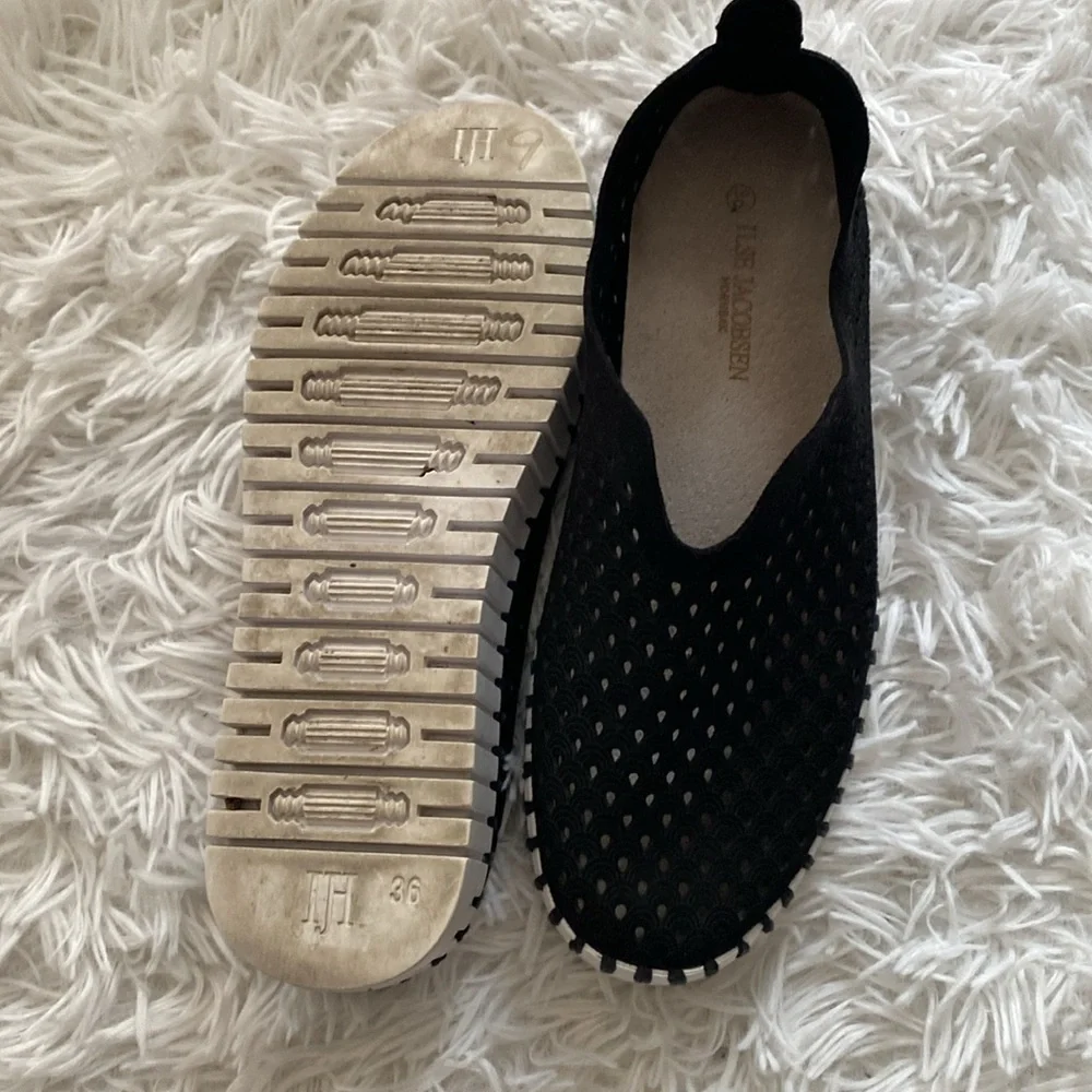 ILse Jacobsen black slip on platform sneakers